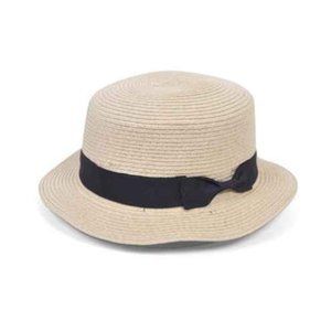 Fedora Hat - Black Banded Ribbon W/ Bow - Tan - NWT